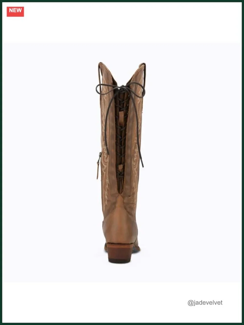 Adjustable Thigh High Cowgirl Boots for Women Block Low Heel Side Zipper Faux